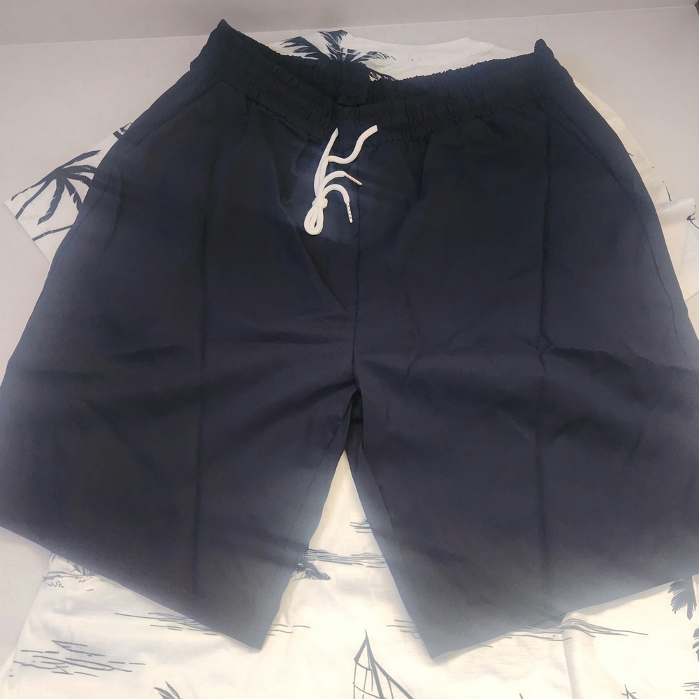 Navy Blue Drawstring Shorts